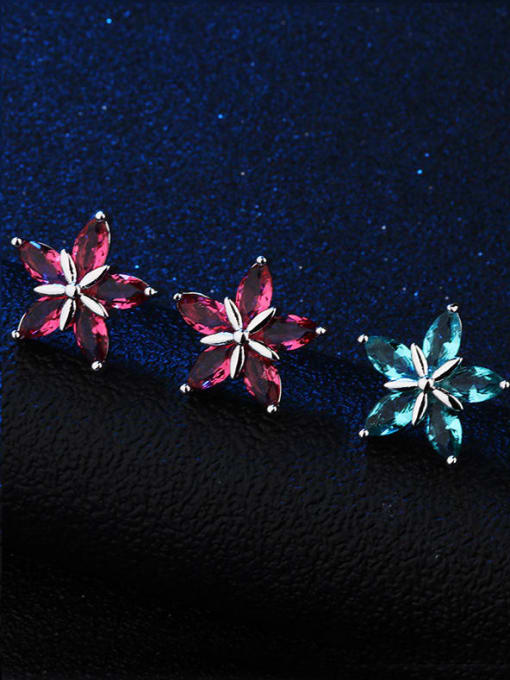 ROSS Copper Glass stone Star Luxury Stud Earring 1