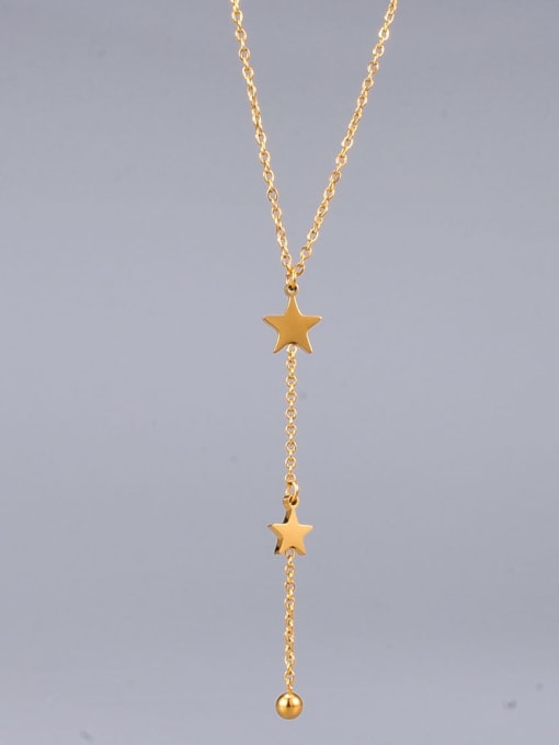 A TEEM Titanium Star Minimalist Tassel Lariat Necklace 2
