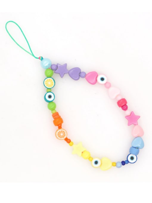 QT K210120A Multi Color Polymer Clay Smiley Bohemia Mobile Phone Accessories