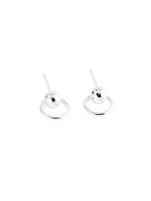 XBOX 925 Sterling Silver Hollow Geometric Minimalist Stud Earring 0