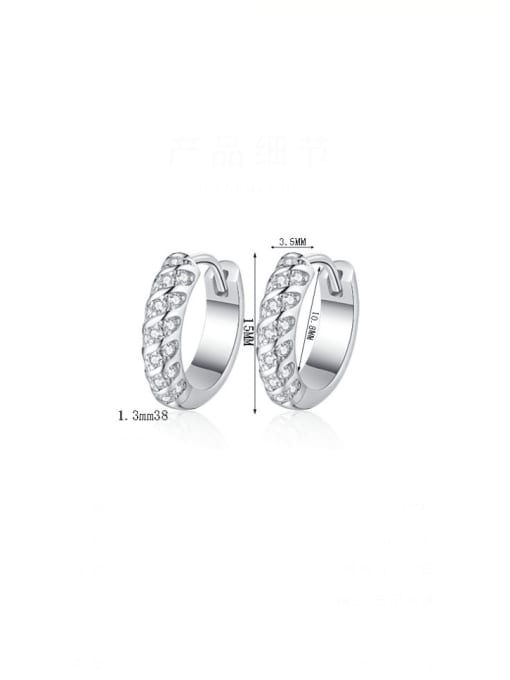 MOISS 925 Sterling Silver Moissanite Geometric Dainty Huggie Earring 3