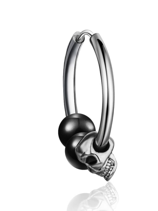 BSL Titanium Steel Skull Hip Hop Single Earring 0