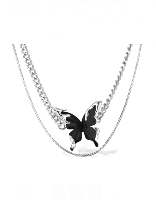 Open Sky Stainless steel Acrylic Butterfly Hip Hop Multi Strand Necklace 0