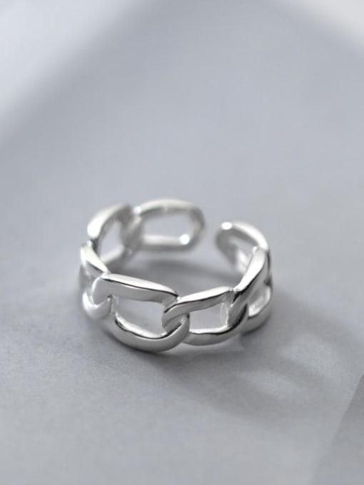 Rosh 925 Sterling Silver Hollow Geometric Minimalist Band Ring 3
