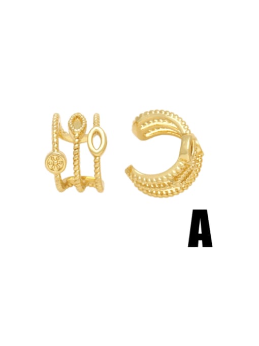 A Brass Geometric Hip Hop Clip Earring