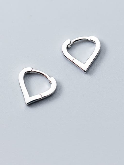Rosh 925 Sterling Silver Hollow Heart Minimalist Stud Earring 0