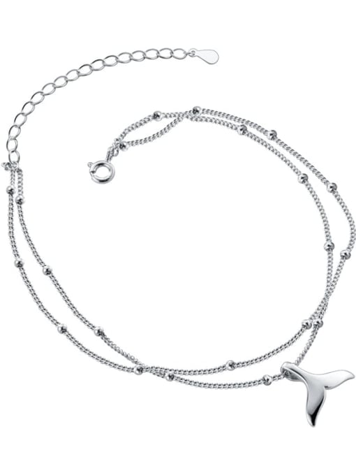 Rosh 925 Sterling Silver Fish tain Minimalist  Anklet 3