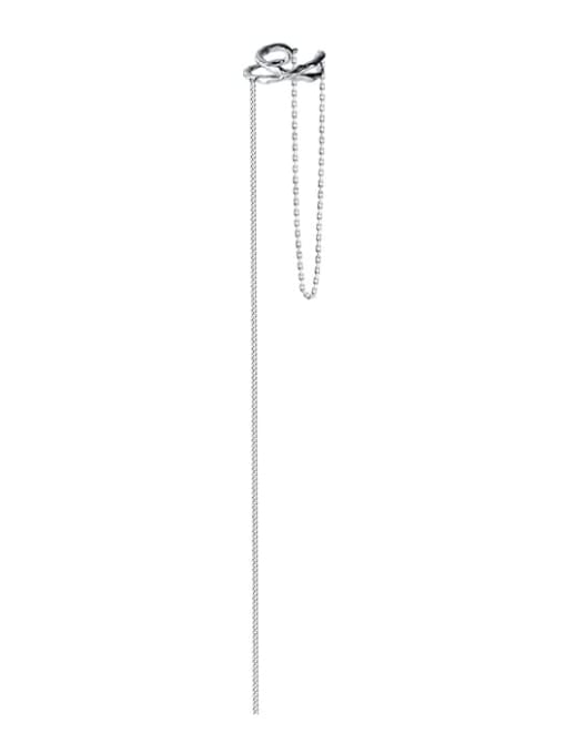 Rosh 925 Sterling Silver Tassel Minimalist Threader Earring( Single-Only One) 0