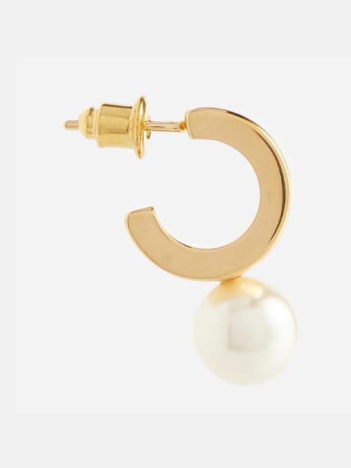 LI MUMU Brass Imitation Pearl Geometric Minimalist Drop Earring 3