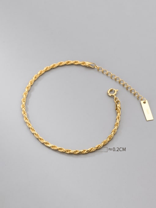 Rosh 925 Sterling Silver Irregular Minimalist Twist Chain  Bracelet 2