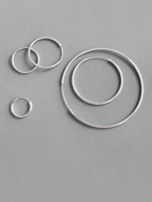 DAKA 925 Sterling Silver Round Minimalist Hoop Earring 0
