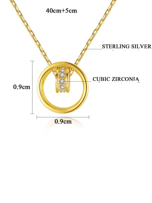 CCUI 925 Sterling Silver Rhinestone Geometric Minimalist Necklace 4