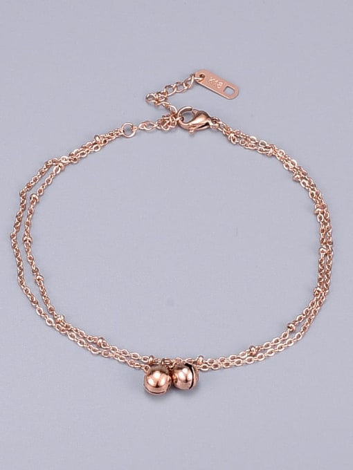 A TEEM Titanium  Round  Bell Double  Anklet