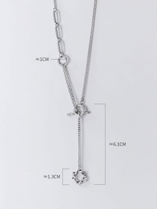 Rosh 925 Sterling Silver Geometric Vintage Lariat Necklace 3