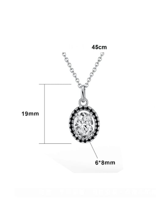RINNTIN 925 Sterling Silver Cubic Zirconia Oval Dainty Necklace 3
