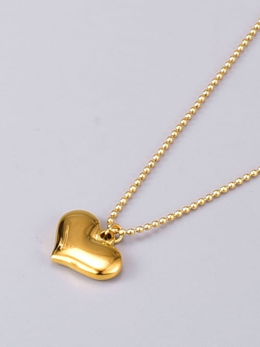 A TEEM Titanium Steel Heart Minimalist Long Strand Necklace 3