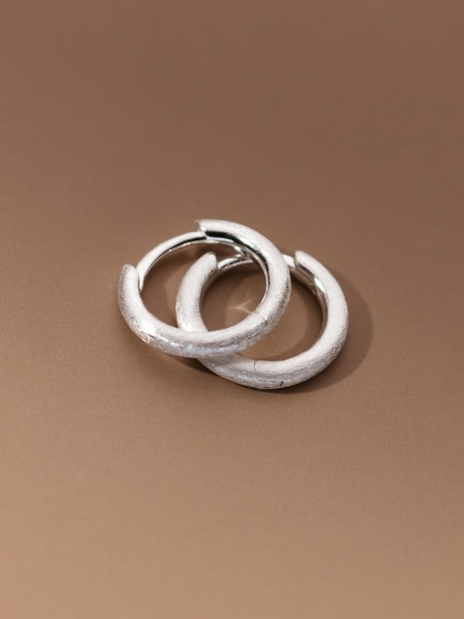 Plain silver 925 Sterling Silver Geometric Minimalist Huggie Earring