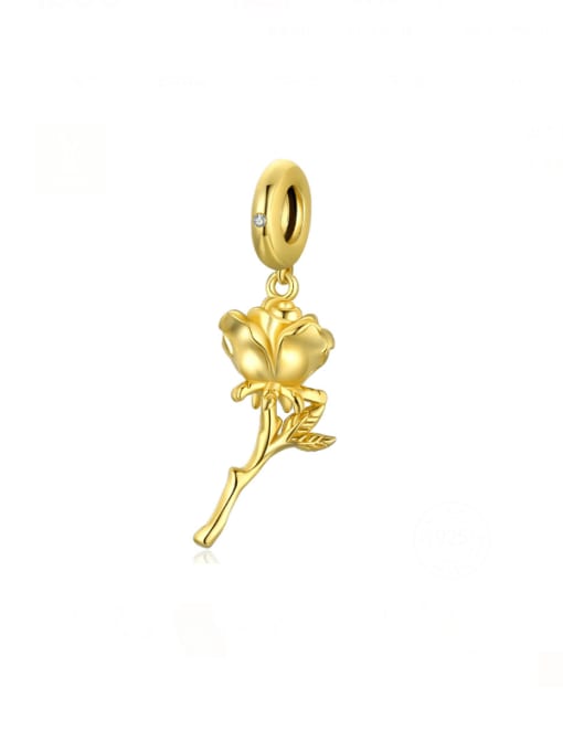 Plating with genuine gold BSC145 B 925 Sterling Silver Trend Flower  Pendant