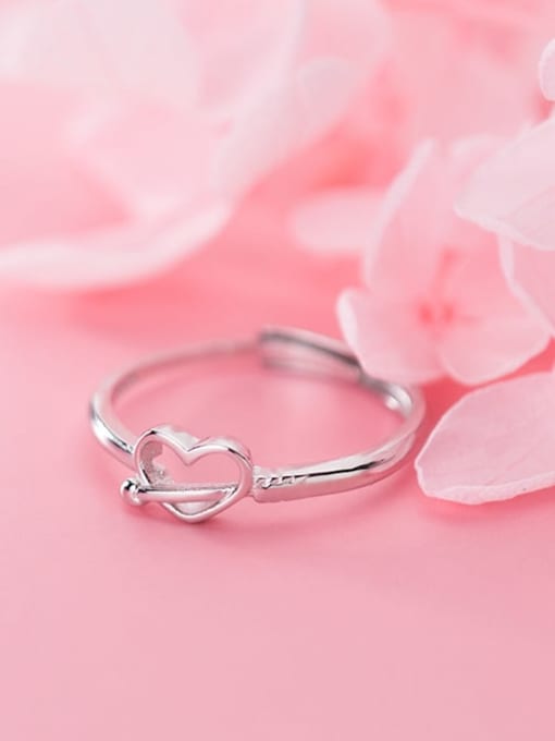 Rosh 925 Sterling Silver Heart Minimalist Free Size Ring 1