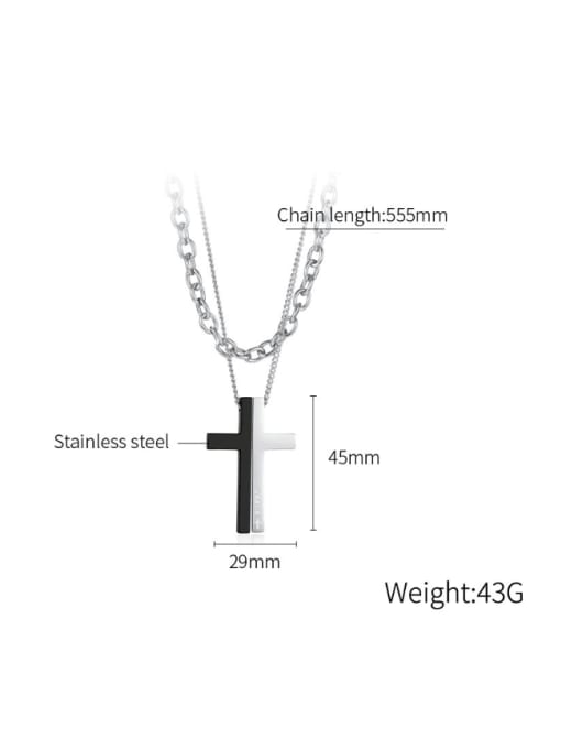 Open Sky Stainless steel Cross Minimalist Multi Strand Necklace 4