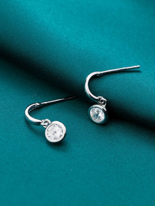Rosh 925 sterling silver cubic zirconia Round minimalist stud earring 2