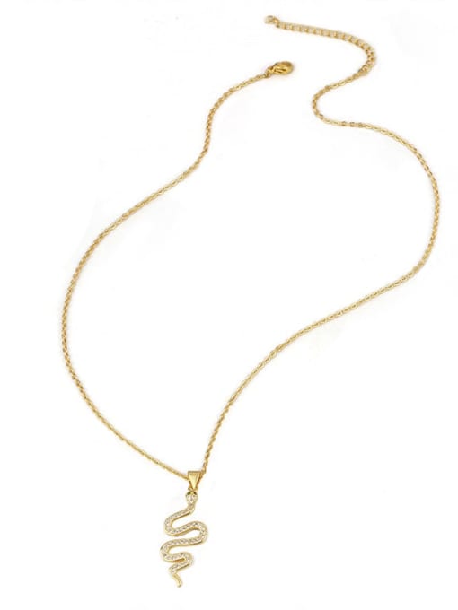 CC Brass Cubic Zirconia Snake Vintage Necklace 3