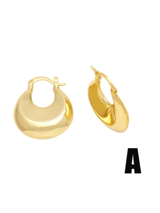 A Brass Geometric Minimalist Huggie Earring