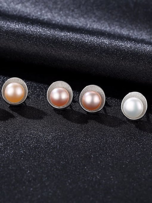 CCUI 925 Sterling Silver Freshwater Pearl Multi Color Irregular Trend Stud Earring 2