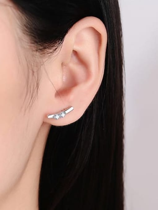 MOISS 925 Sterling Silver Moissanite Irregular Dainty Stud Earring 1