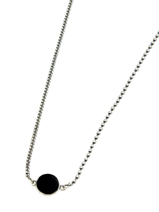 SHUI Vintage Sterling Silver With Platinum Plated Simplistic Round Necklaces 3