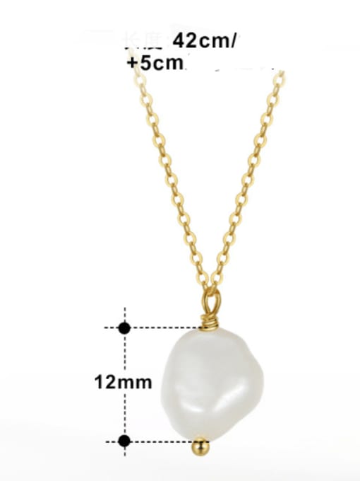 RINNTIN 925 Sterling Silver Freshwater Pearl Irregular Minimalist Necklace 1