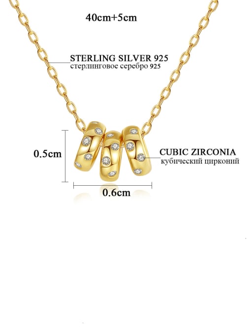 CCUI 925 Sterling Silver Rhinestone Geometric Minimalist Necklace 4