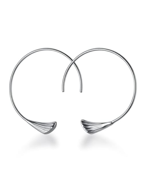 Rosh 925 Sterling Silver Geometric Minimalist Hoop Earring 0