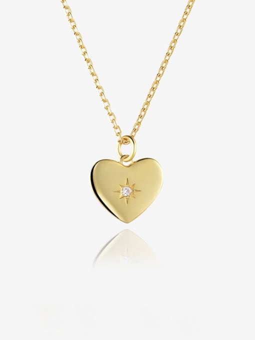 XBOX 925 Sterling Silver Heart Minimalist Necklace