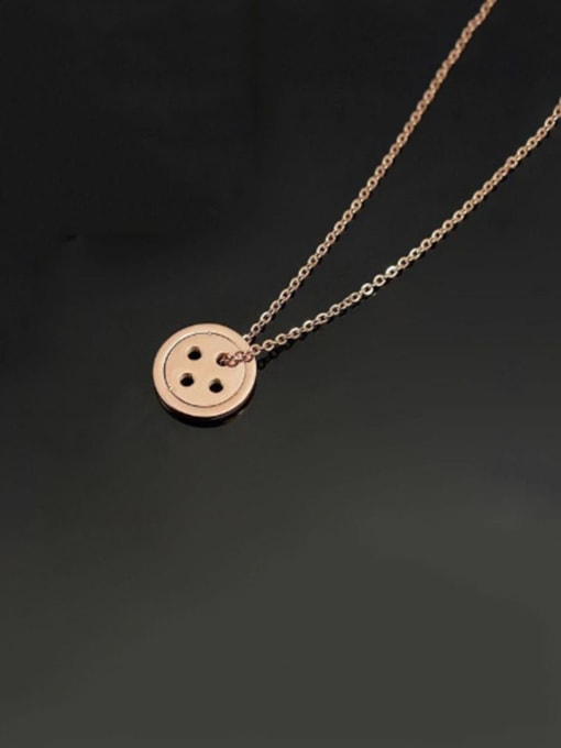 A TEEM Titanium Round  Button Necklace 1