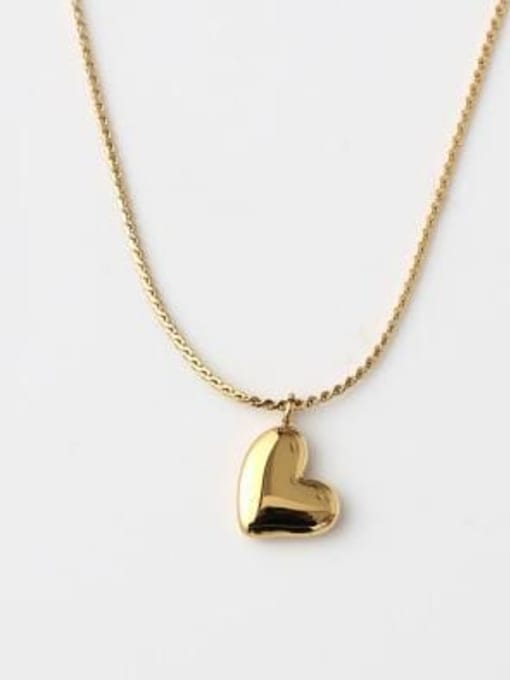 A TEEM Titanium smooth Heart Minimalist pendant Necklace 0