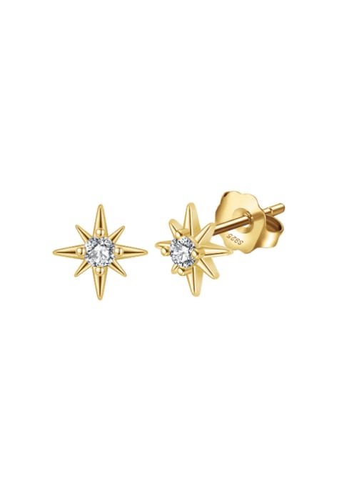 RINNTIN 925 Sterling Silver Cubic Zirconia Star Dainty Stud Earring 0