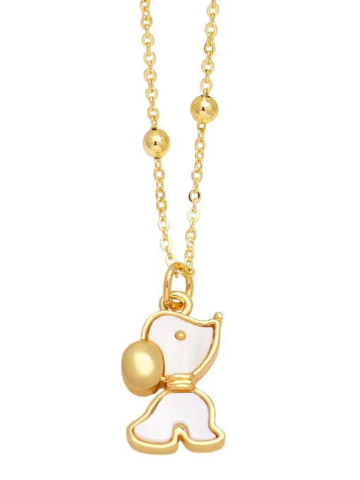 CC Brass Enamel Bear Minimalist Necklace 2