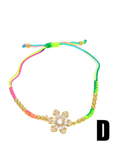 D Brass Cubic Zirconia Multi Color Weave Vintage Handmade Weave Bracelet