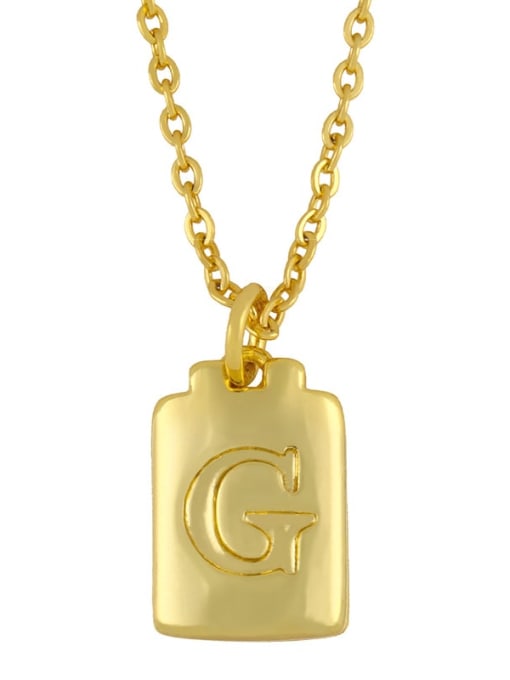 G Brass Geometric Letter Minimalist Necklace