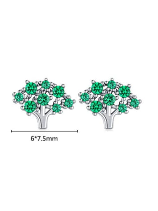 MODN 925 Sterling Silver Cubic Zirconia Tree Cute Stud Earring 2