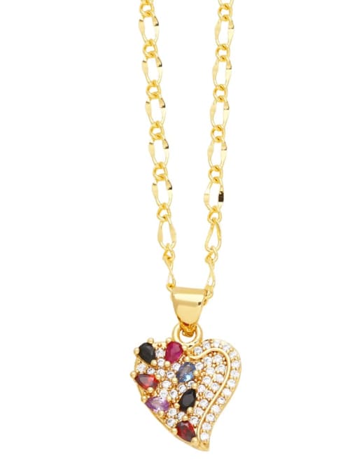 CC Brass Cubic Zirconia Heart Minimalist Necklace 3