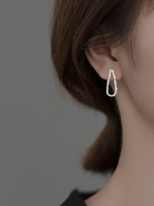 water drop earrings silver 925 Sterling Silver Tassel Minimalist Threader Earring