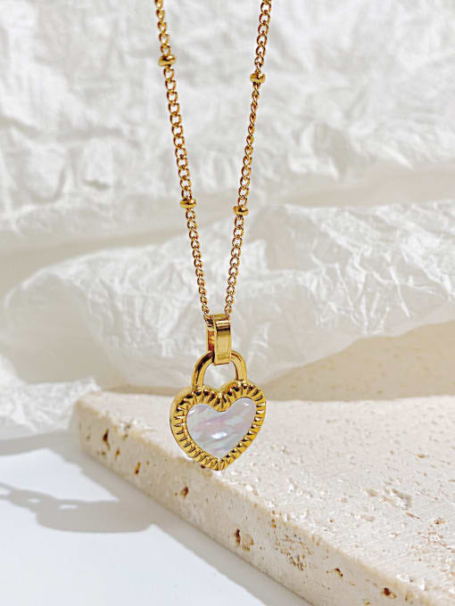 Open Sky Stainless steel Acrylic Heart Minimalist Necklace 1