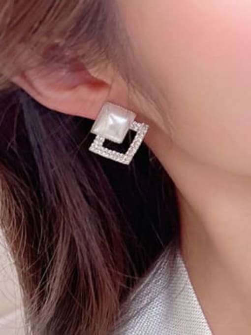 Luxu Brass Cubic Zirconia Geometric Luxury Earring 1