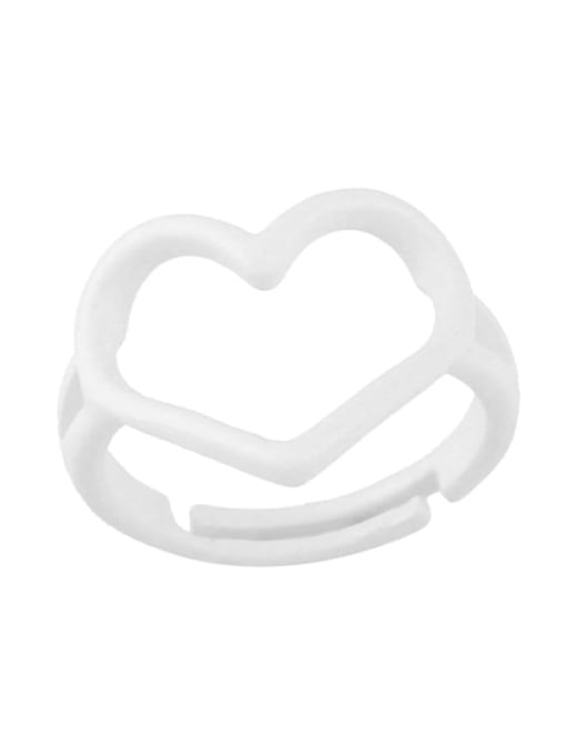 CC Brass Enamel Hollow Heart Minimalist Stackable Ring 4