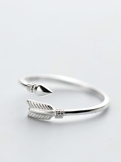 Rosh 925 Sterling Silver Feather Minimalist Free Size Ring 0