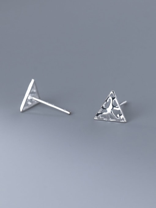 Rosh 925 Sterling Silver Hollow Triangle Minimalist Stud Earring 1
