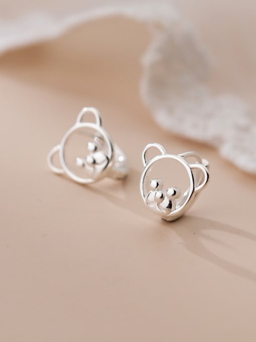 Rosh 925 Sterling Silver Bear Cute Stud Earring 0