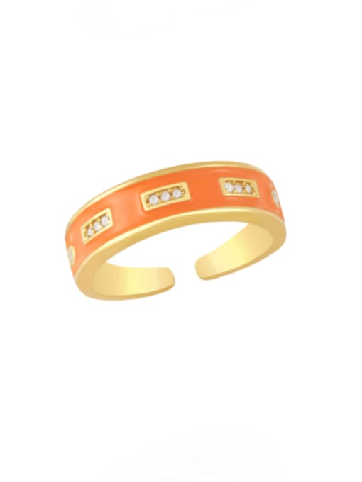 CC Brass Enamel Geometric Minimalist Band Ring 4